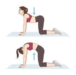 Stretches to relieve constipation Cat and Cow Pose